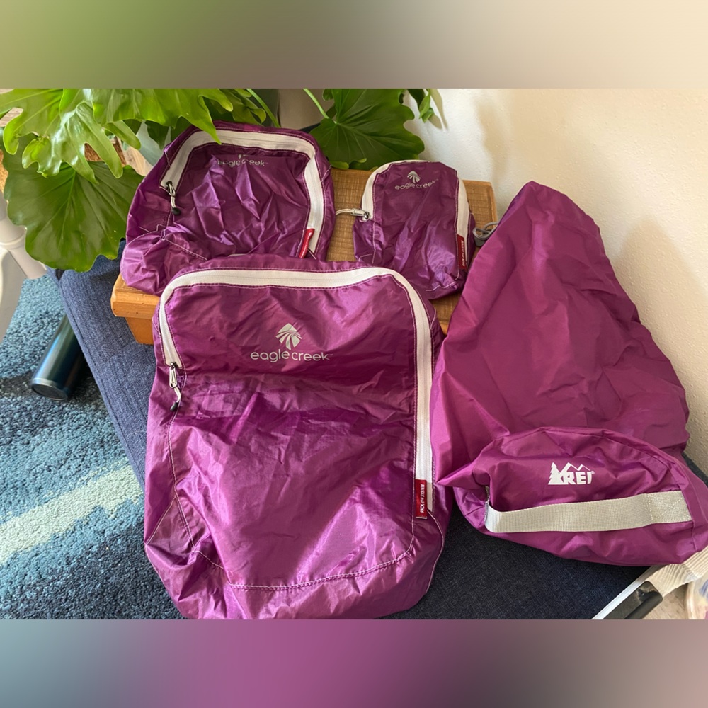 Eagle Creek Packing Cubes & REI laundry bag